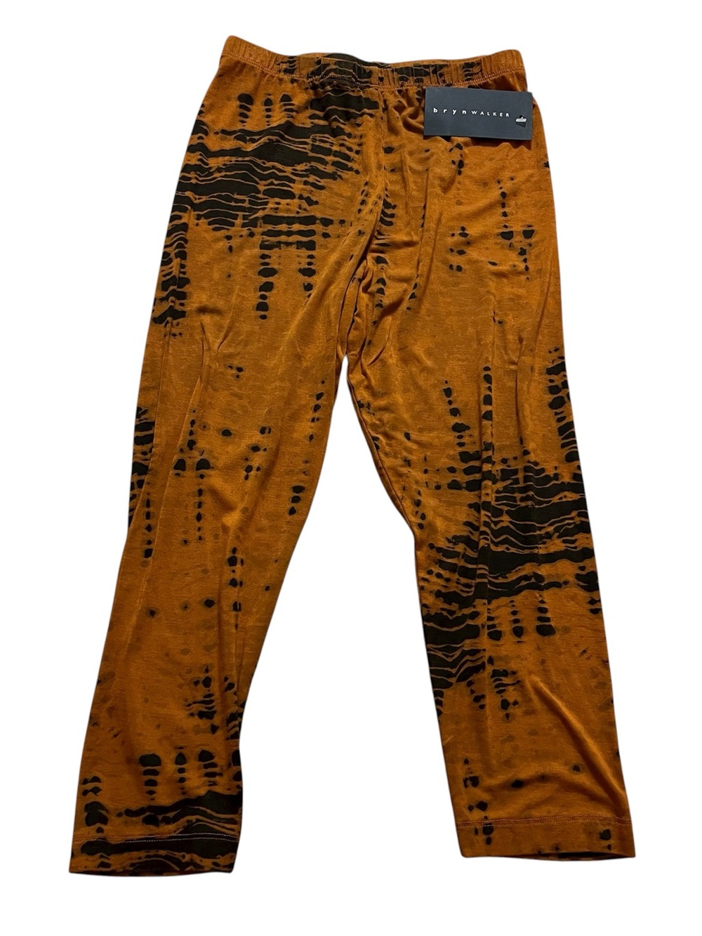 Bryn Walker Womens Tie Dye Rust/Black Viscose Capri Leggings- Size Small NWT